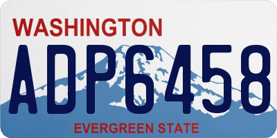 WA license plate ADP6458