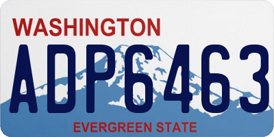 WA license plate ADP6463
