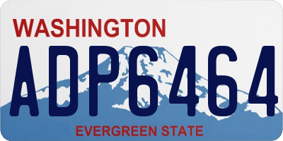 WA license plate ADP6464