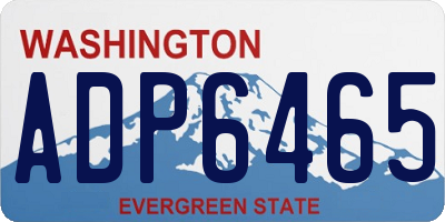 WA license plate ADP6465