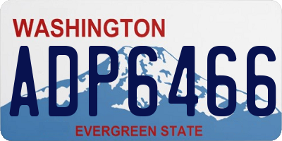 WA license plate ADP6466