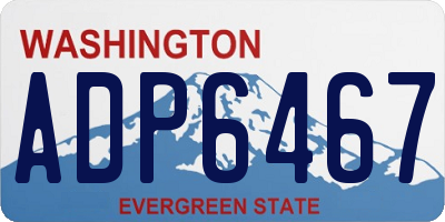 WA license plate ADP6467