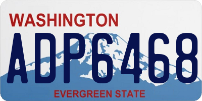 WA license plate ADP6468
