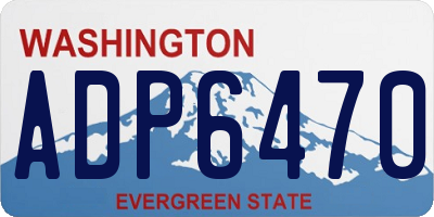 WA license plate ADP6470
