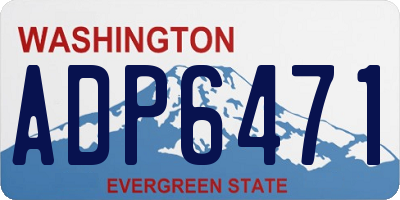 WA license plate ADP6471