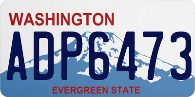 WA license plate ADP6473