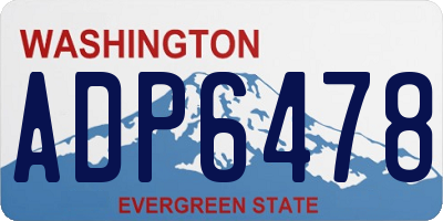 WA license plate ADP6478
