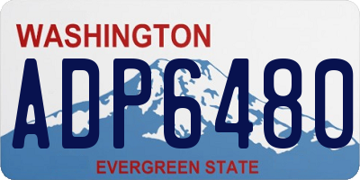 WA license plate ADP6480