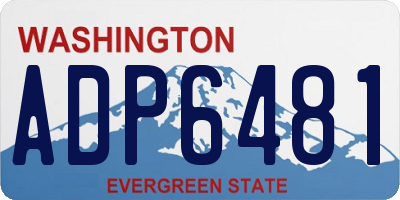 WA license plate ADP6481