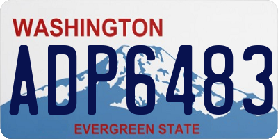 WA license plate ADP6483