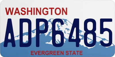 WA license plate ADP6485