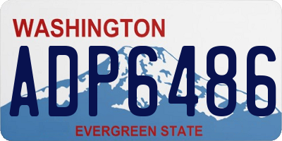 WA license plate ADP6486