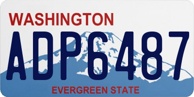 WA license plate ADP6487