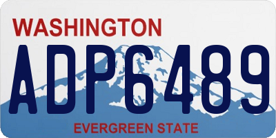 WA license plate ADP6489
