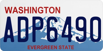WA license plate ADP6490