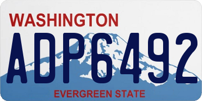 WA license plate ADP6492