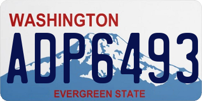 WA license plate ADP6493