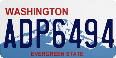 WA license plate ADP6494