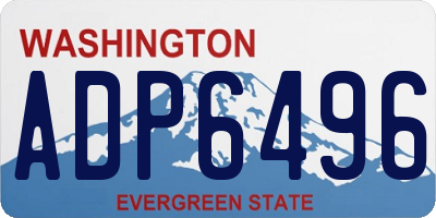 WA license plate ADP6496