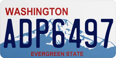 WA license plate ADP6497