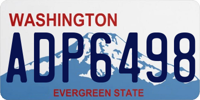 WA license plate ADP6498