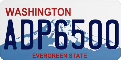 WA license plate ADP6500