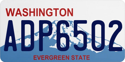 WA license plate ADP6502