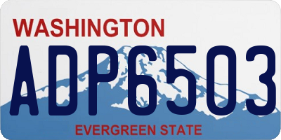 WA license plate ADP6503