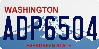WA license plate ADP6504