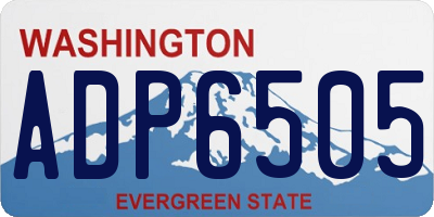 WA license plate ADP6505