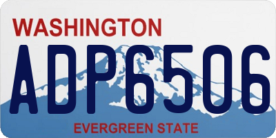 WA license plate ADP6506