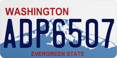 WA license plate ADP6507
