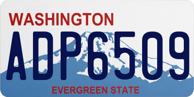 WA license plate ADP6509