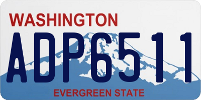 WA license plate ADP6511