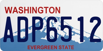 WA license plate ADP6512