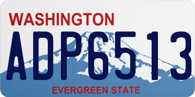 WA license plate ADP6513