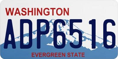 WA license plate ADP6516