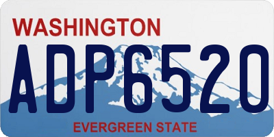 WA license plate ADP6520