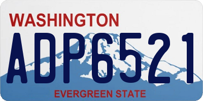 WA license plate ADP6521