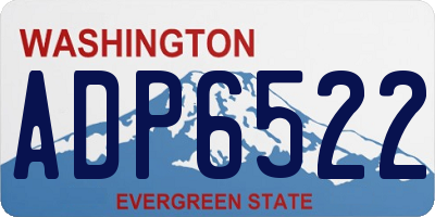 WA license plate ADP6522