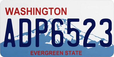 WA license plate ADP6523