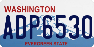 WA license plate ADP6530