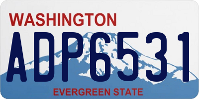 WA license plate ADP6531