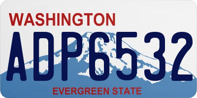WA license plate ADP6532