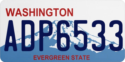 WA license plate ADP6533