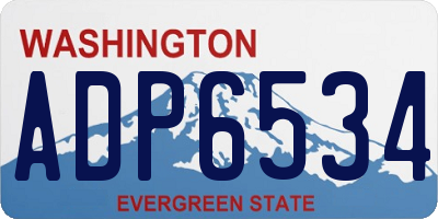 WA license plate ADP6534