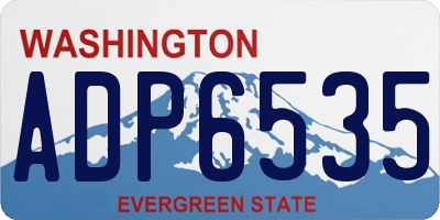 WA license plate ADP6535
