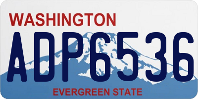 WA license plate ADP6536
