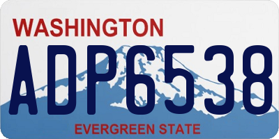 WA license plate ADP6538
