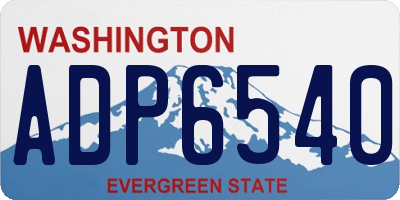 WA license plate ADP6540